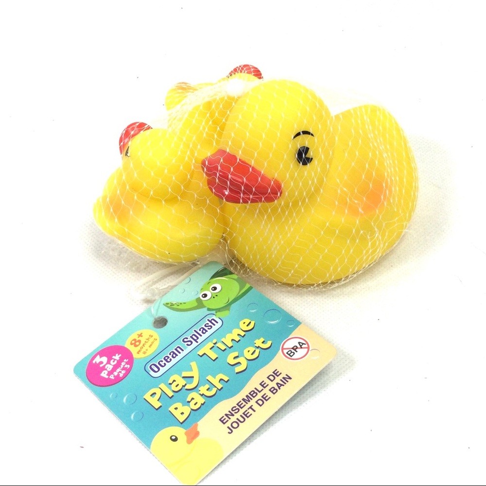 Ocean Splash Play Time Bath Set, Pk. Of 3 Rubber Ducks.